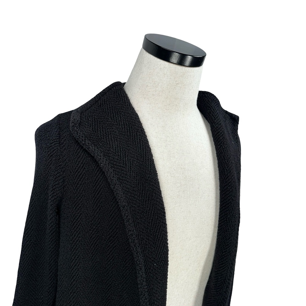 James Perse Black Textured Knit Open Front Cardigan Jacket‎ Women Size 1 - Picture 2 of 10